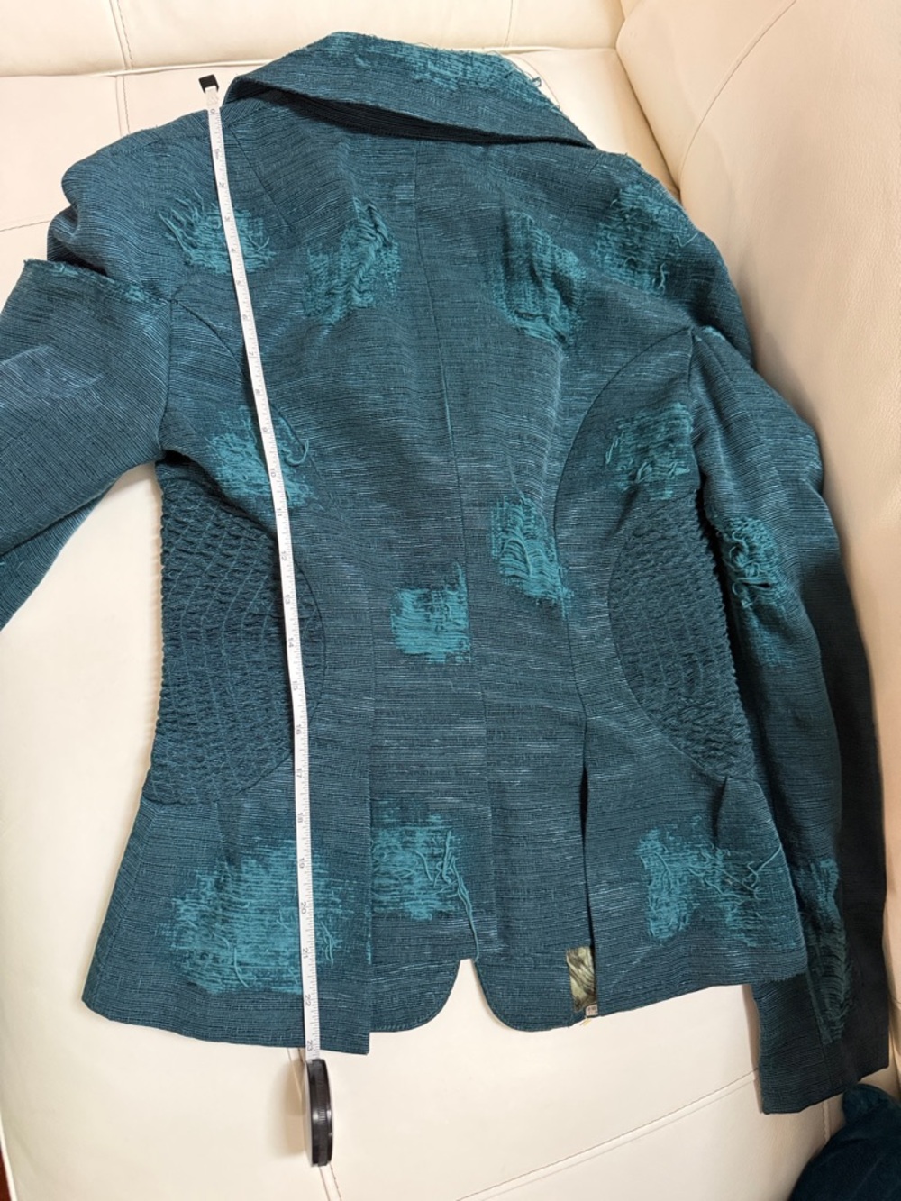 L.A.M.B. Teal Textured Vintage Blazer Jacket - Picture 10 of 11